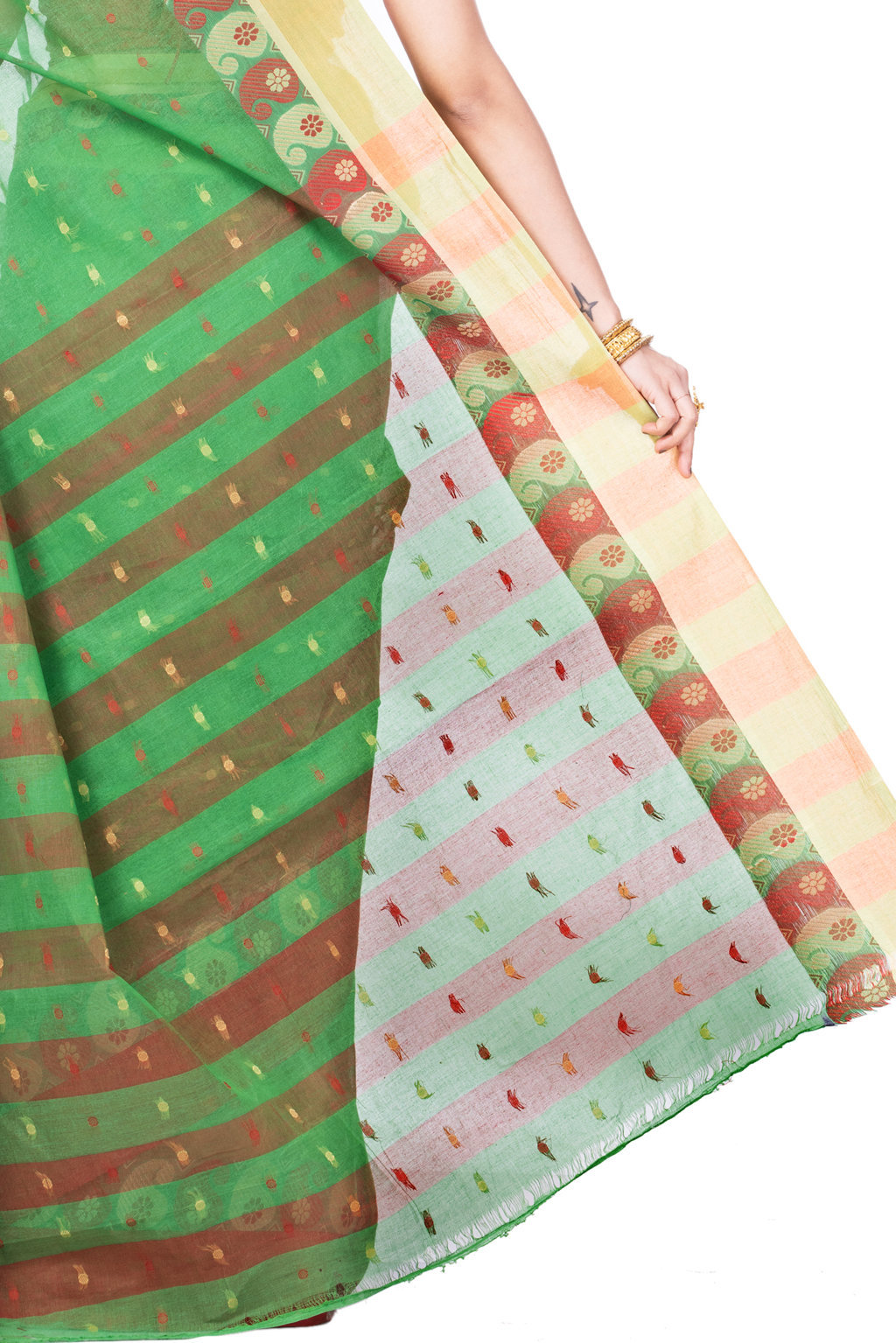 Green Pure Cotton Amkolka_Par Tant Saree (477)